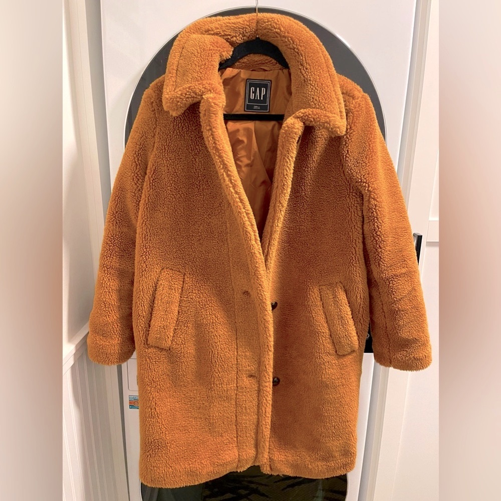 NWOT GAP Teddy Coat - long, brown/tan